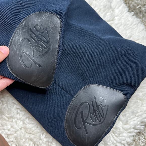 Roffe Skiwear Made in The USA Navy Sexy Bibs Snow Pants Gorpcore Outdoorsy - Picture 8 of 10